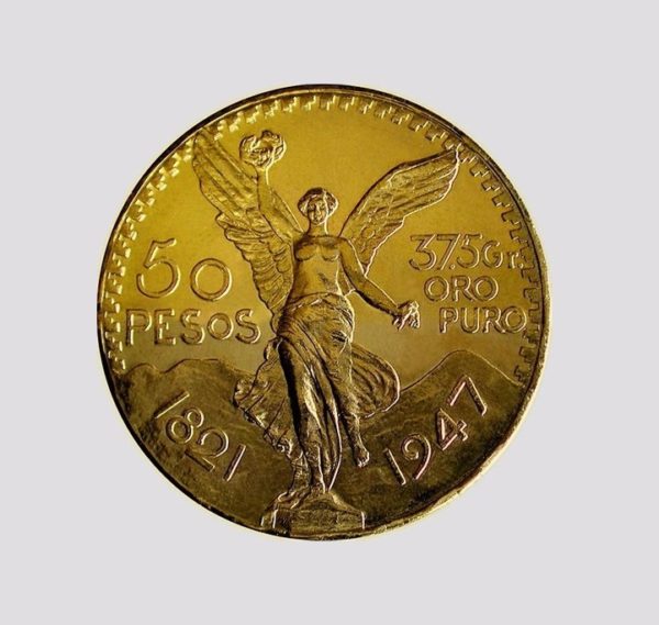 Moneda de oro fino mexicano