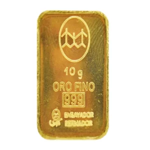 lingote de oro 10 gramos banco ciudad certificado y sellado