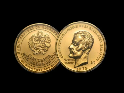 Compra y Venta de Moneda Sol de Oro Peruano de 50.000 pesos