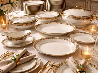 vajilla porcelana detalles oro